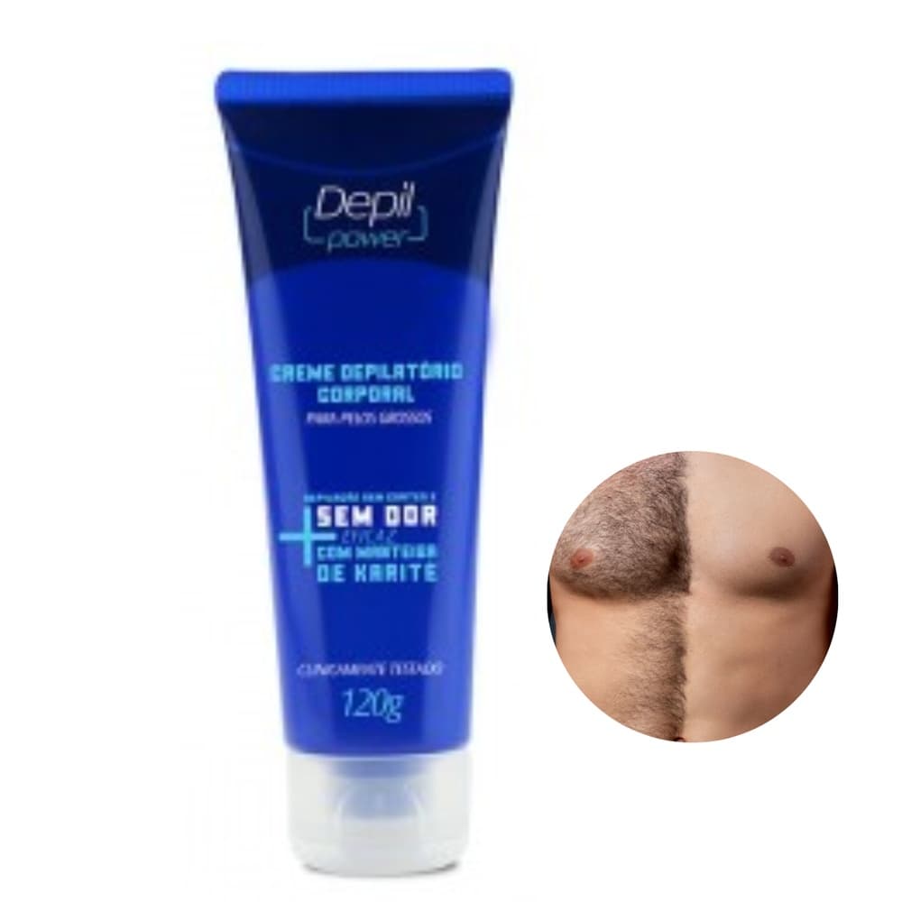 Creme Depilatorio Corporal Masculino pelos Grossos 120g Depil Power