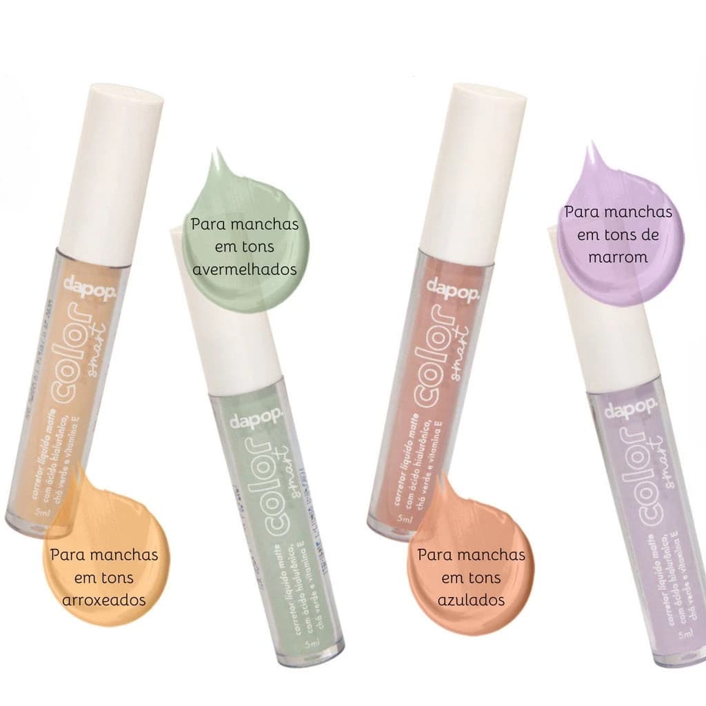 Corretivo Líquido Colorido Colors Smart Dapop Corretivo Salmão/Amarelo/Roxo(lilas)/Verde -"Com envio Imediato Maquiagem"