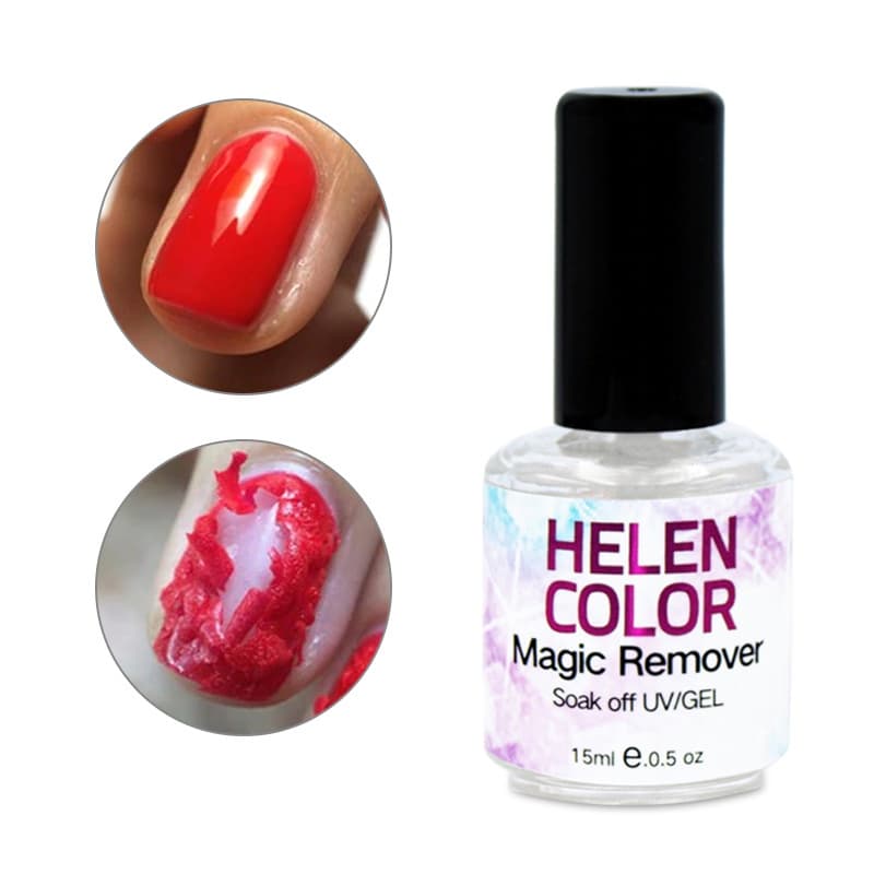 Removedor Esmalte em Gel Acrigel Helen Color Magic Remover Acrílico Esmaltação Unhas Nails Manicure