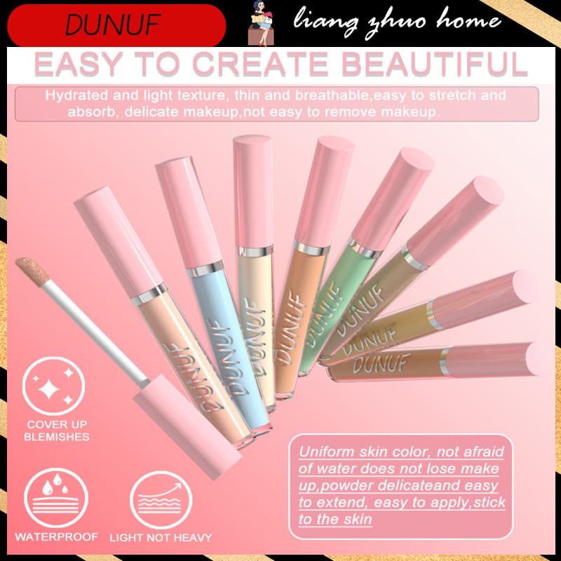 DUNUF Corretivo Líquido À Prova D'água Base De Cobertura Completa Maquiagem Verde Amarelo Azul Acne Dark Circles Face Contour Cream Cosmético
