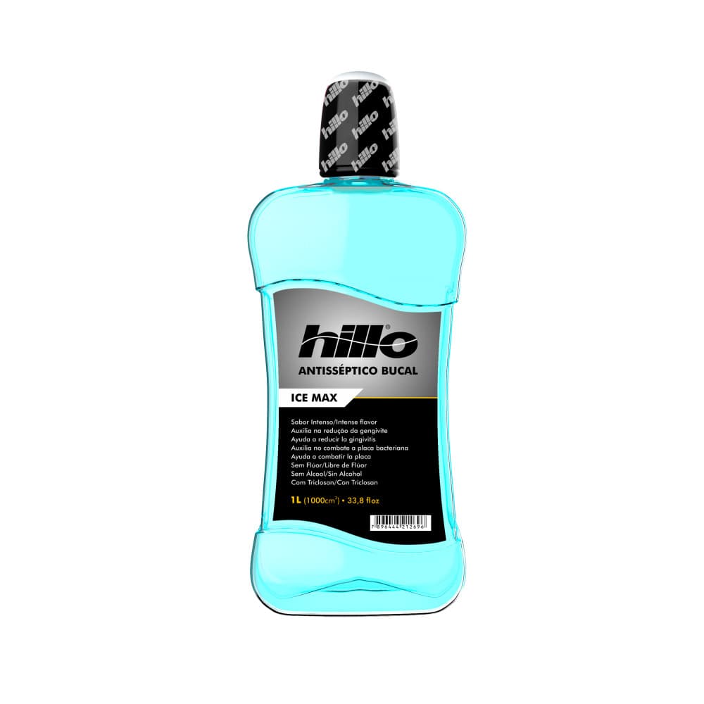 Enxaguante Bucal Hillo Ice Max 1Litro– Hálito Refrescante e Proteção Antisséptica