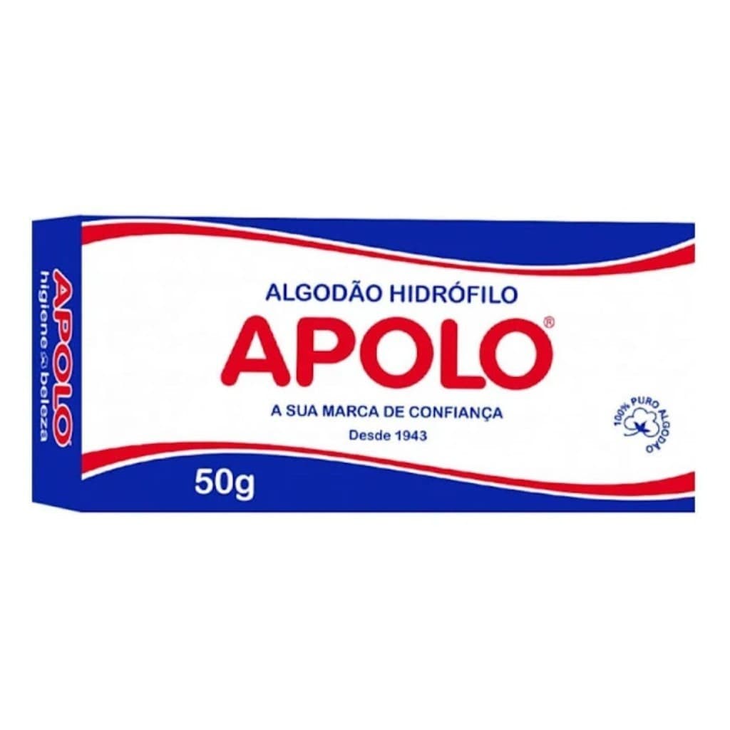 Algodão Hidrófilo Apolo /100% puro algodão 25g - 50g