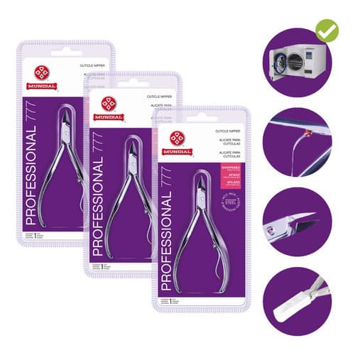 Alicate Cutícula 777 Mundial Profissional Pré Amolado de Fábrica C/Tampa