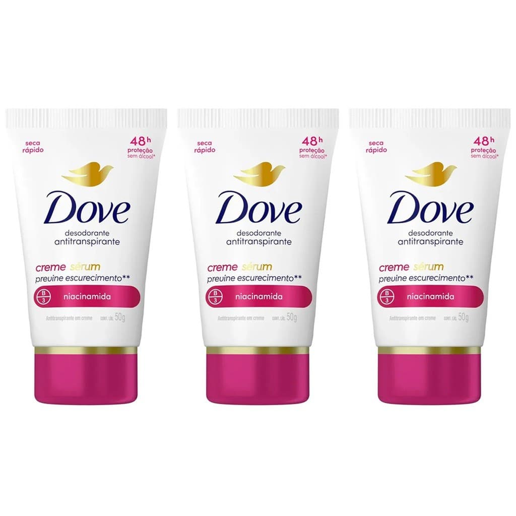 Desodorante Antitranspirante Dove Creme Sérum Previne Escurecimento Niacinamida 50g