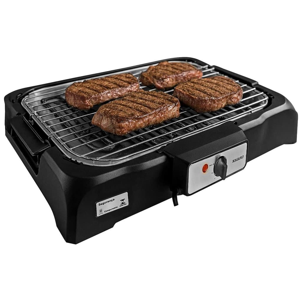 Churrasqueira Elétrica 1800W 8 Níveis Portátil de Mesa 110v