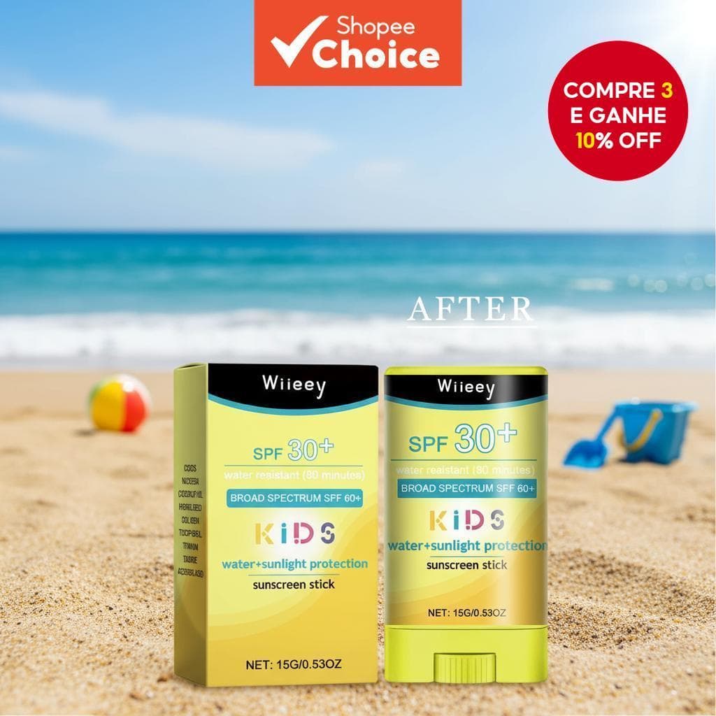  Bastão Solar Infantil Gel Protetor Não Oleoso Proteção Solar Suave Protetor Solar de Longa Duração Resistente à Água e