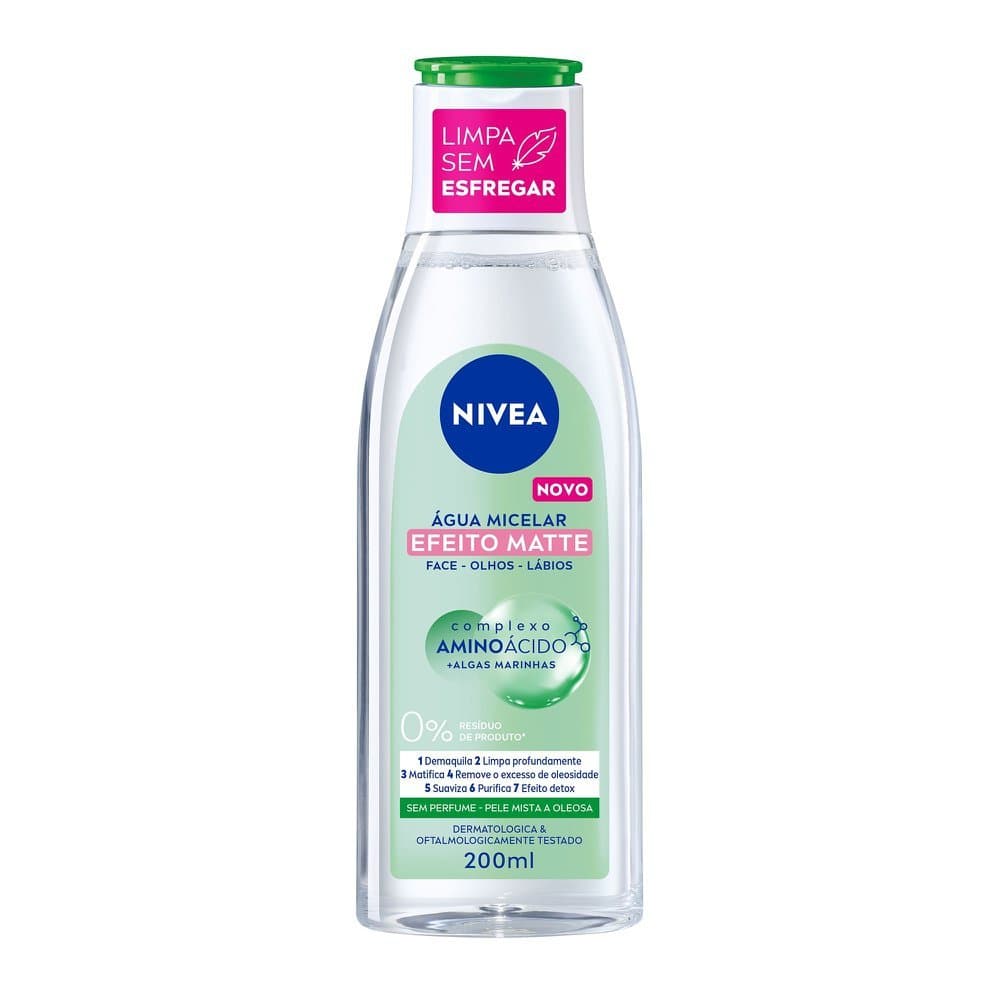 Água Micelar Nivea MicellAIR Solução de Limpeza 7 em 1 Efeito Matte 200ml