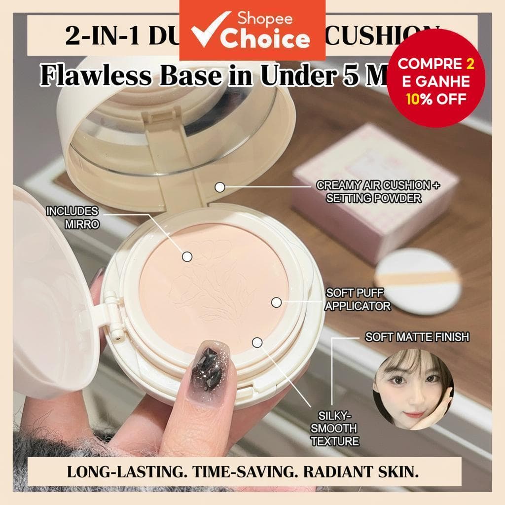 GEGE BEAR 2 Em 1 Pó Prensado E Almofada De Ar CC Cream Hidratante BB Maquiagem