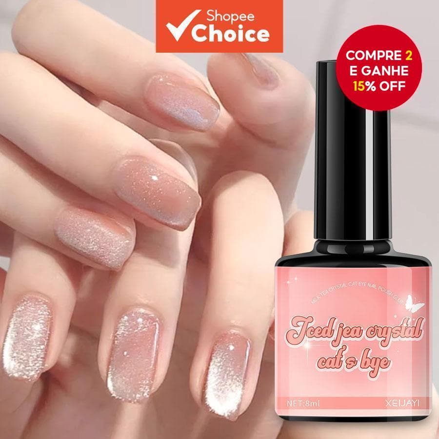 Esmalte De Gel Olho De Gato Com Brilho Reflexivo , Magnético Transparente De Gelo Brilhante Holográfico , Lâmpada UV/LED