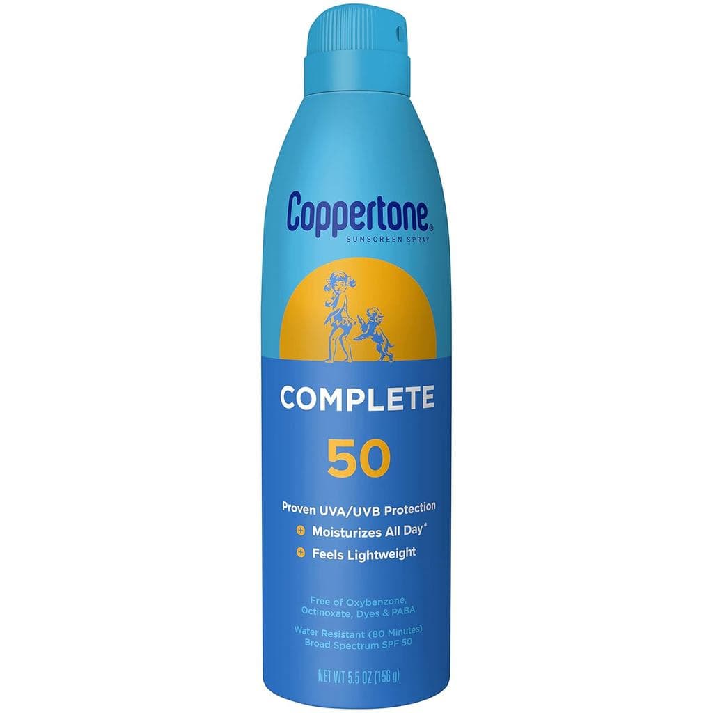 Spray de Protetor Solar Completo Coppertone, Spray de Protetor Solar FPS 50, Protetor Solar Corporal, 5,5 Oz
