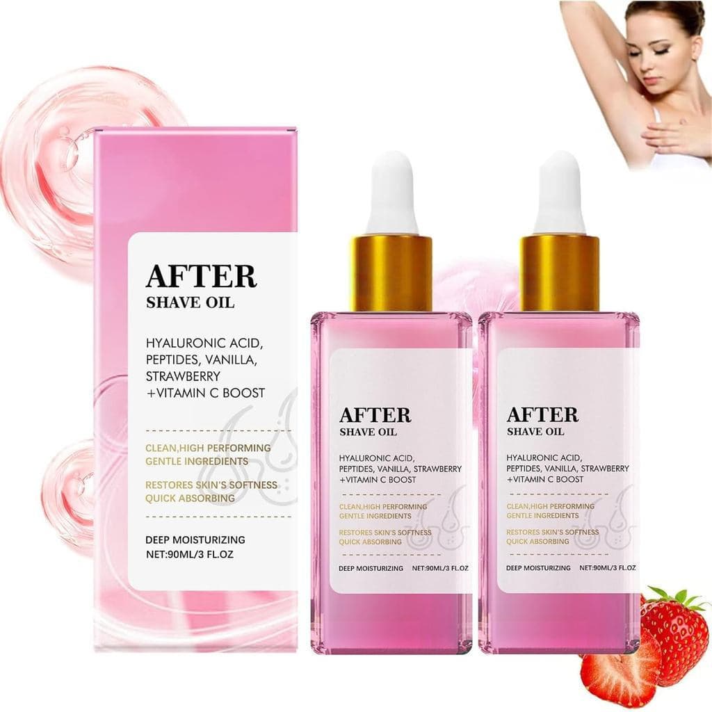2 peças Óleo Pós-Barba de Morango, Verdadeiro Óleo Pós-Barba, Verdadeira Beleza Soft Serve pós-barba com ácido hialurôni