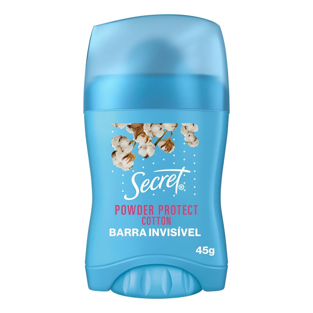 Desodorante Em Barra Secret Powder Protect Algodão Suave 45g