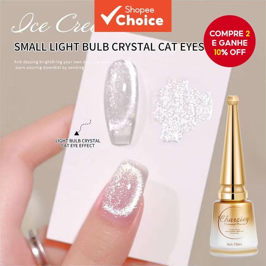  XEIJAYI 1Pc 15ML Gel de unha para olhos de gato universal, esmalte prateado brilhante, esmalte de unha com glitter