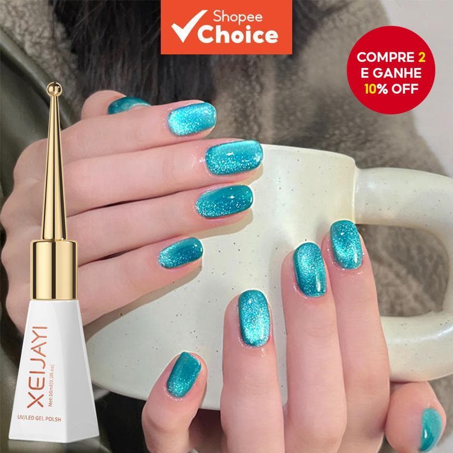 Novo Tendência Unid. 10ml Esmalte de Gel Cat Eye Magnético Holográfico Rosa, Esmalte de Gel para Unhas de Arte DIY - Sem