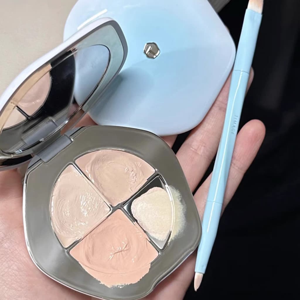 corretivo corretivo maquiagem Caitang Tricolor Corretivo Paleta Creme Pacote Formal 5g Cor Salmão Hidratante Jade Impecá