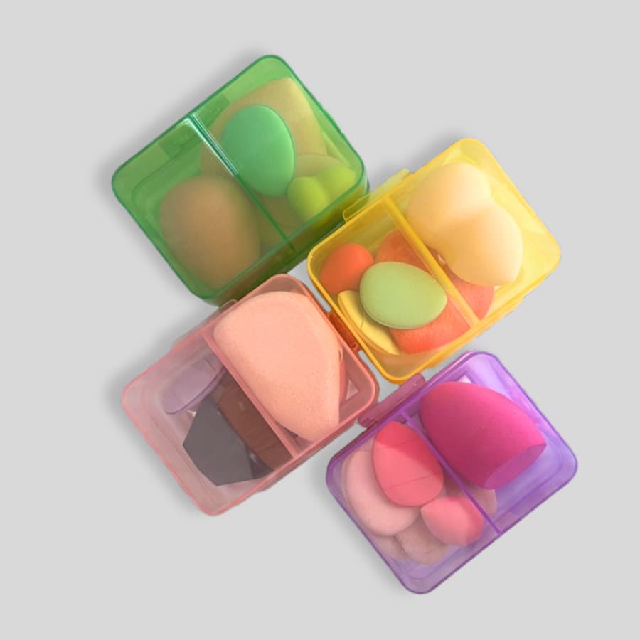 Estojo Com Espelho Esponja De Maquiagem Cor Sortida