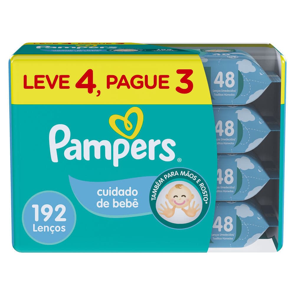 Lenços Umedecidos Pampers 192 Unidades