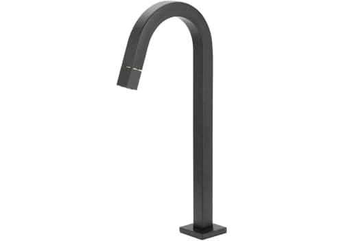 Torneira Banheiro Quadrada Alta Preto Black Fosco 1/4 de Volta