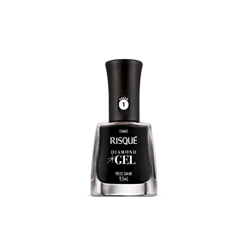Esmalte Risqué Diamond Gel Preto Caviar Cremoso 9, 5ml, Risqué, PRETO CAVIAR, 9.5 ml