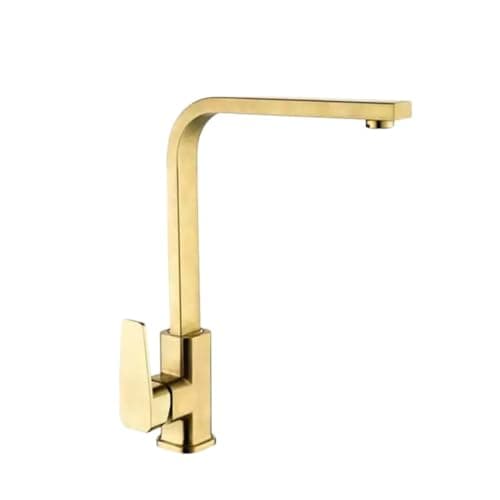 Torneira Cozinha Gourmet Dekor Quente Fria Giratoria Slim Monocomando Dourada Bancada Pia