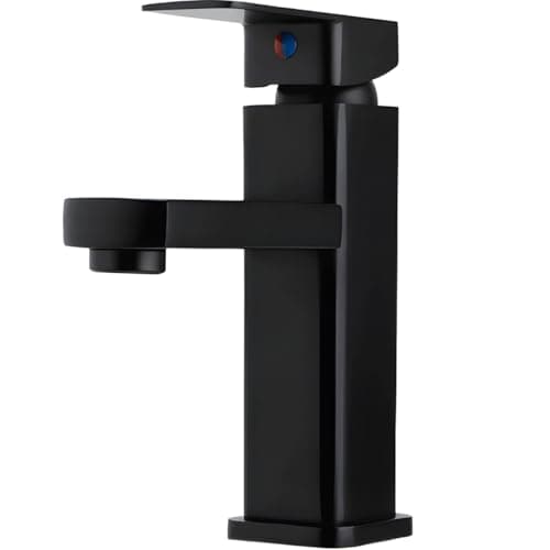 Torneira Banheiro Luxo Quadrada Preta Monocomando Quente e Fria em Aço Inoxidável VMSTARK