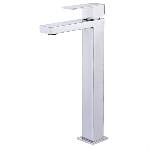 SOFTINOX Torneira Monocomando para Lavatório de Banheiro em Metal Resistente a Maresia – Instalação de Mesa 1/2", Arejador em Metal, Design Moderno e Alta Durabilidade (Cromada, Bica Alta)