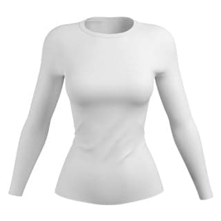 Camisa Blusa Térmica Feminina Manga Longa Camiseta Segunda Pele Proteção Solar Fator UV 50+ F7NEWSTYLE (BR, Alfa, M, Regular, Branco)