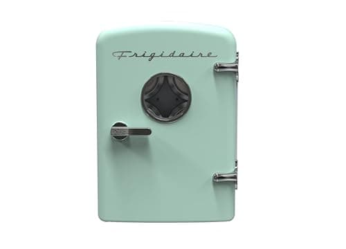 Frigidaire Mini refrigerador de geladeira pessoal, capacidade de 3,5 L para seis latas, incluindo plugue para saída de casa e carregador DC, 25 cm D x 18 cm L x 26 cm A