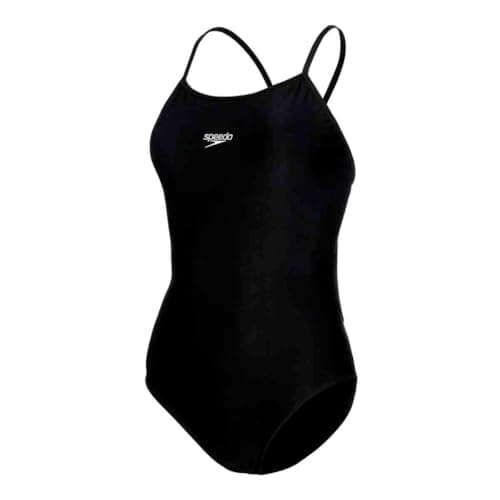 Maiô Skinny, Speedo, Tecido Liso, Costas Abertas, Resistência ao Cloro e Filtro Solar, Proteção UV, Tamanho 40 - Preto