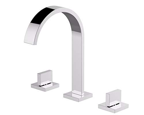 Torneira Misturador Duplo Comando Quadrada Cromada Luxo Para Banheiro Lavabo Inovartte IN04