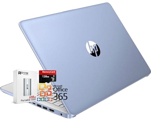 HP Laptop HD fino e leve de 14 polegadas, processador Intel N150 (Beat N4120), 8 GB de RAM, 256 GB de armazenamento (128 GB UFC + 128 GB MicroSD), Office 365 1 ano, Copilot AI, WiFi 6, BT 5.4, HDMI, W