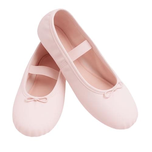 Sapatilha meia ponta em Couro Sintético Encantada ballet nas cores Rosa, Preto, Branco e Bege (número 22 ao 40) Conforto, Resistência e Liberdade para cada Movimento. (Rosa, BR, Criança de 4 a 8 anos, Numérico, 27)