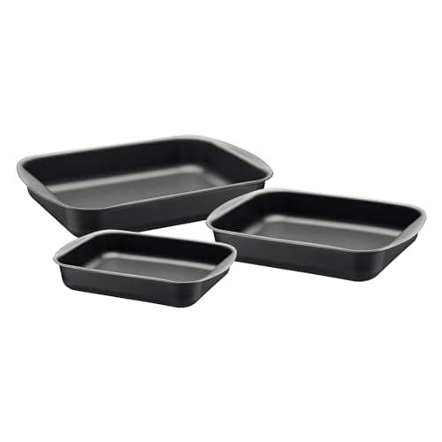 Jogo de Assadeiras de Alumínio com Revestimento Interno Antiaderente com 3 Peças, Grafite, Tramontina