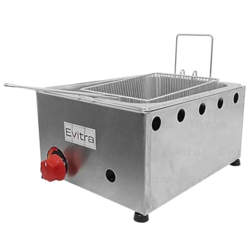 Fritadeira a Gás Profissional com 1 Cuba de Inox – Baixa Pressão, Alta Eficiência e Capacidade Ampliada – Ideal para Restaurantes, Cozinhas Industriais e Food Trucks – Qualidade e Desempenho