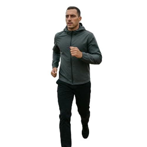 Jaqueta Blusa Masculina Corta Vento Resistente A Água Capuz Forrado (BR, Alfa, P, Regular, Regular, Chumbo)