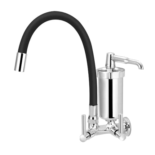 Torneira Filtro Parede Base de Abs Cano Gourmet (Preto 1 Saída)