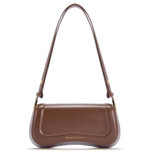 Romantic Crown Bolsa de Ombro Pequenas Feminina,Mini Bolsas Sacola Tiracolo Moderna de Couro Impermeável,Shoulder Handbag Presente Trabalho Casual Festa (caramelo)