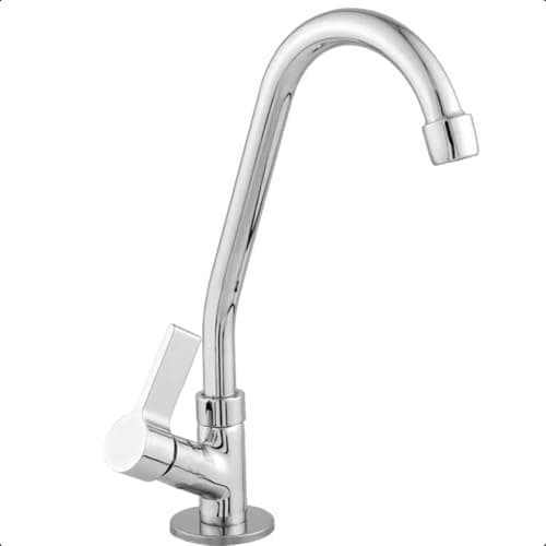 Torneira de Cozinha de Bancada Bica Móvel, Metal Cromado, Alta Durabilidade e Acionamento Suave. Ideal para Pia. Prática, Elegante e Resistente - Life Metais