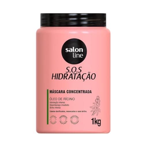 Salon Line, Máscara Capilar, SOS Hidratação, Óleo de Rícino, Vegana - Cabelos Todos os Tipos de Cabelos, 1 Kg