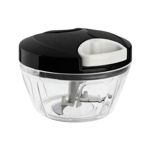 Mini Processador Manual de Alimentos 500ml com 3 Lâminas Aço Inoxidável – Tritura, Pica e Mistura Legumes, Verduras, Frutas, Cebola, Alho e Ervas – Compacto, Prático e Fácil de Limpa