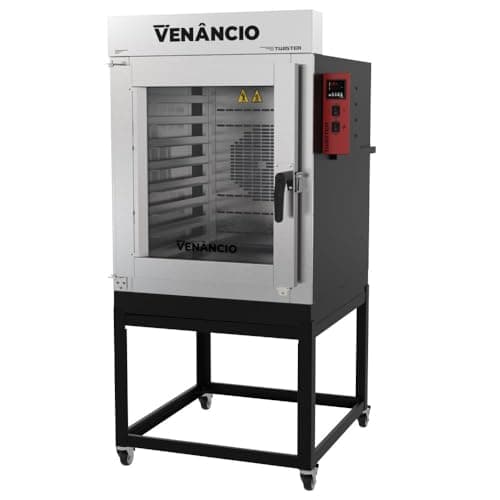 Forno Industrial Turbo Elétrico Venâncio Twister 8 Esteiras Exterior e Interior em Aço Carbono com Cavalete Trifásico 380V FVT8E