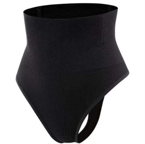 1 Calcinha Cinta Alta Compressão Lingerie Fio Dental Duplo Modeladora Tamanho P/M Preto