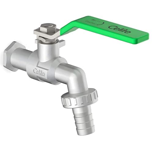 Celite Torneira para Jardim e Tanque de Parede, Metal Cromado, com Alavanca Verde, G1/2 Polegada