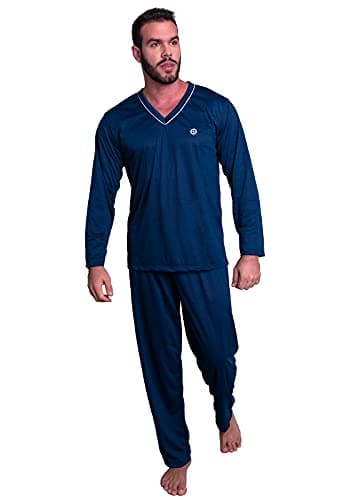 Pijama MVB Modas Longo Adulto Masculino Manga Comprida E Calça