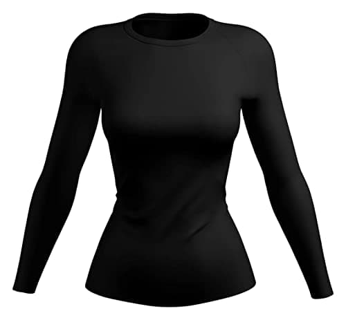 Camisa Blusa Térmica Feminina Manga Longa Camiseta Segunda Pele Proteção Solar Fator UV 50+ F7NEWSTYLE (G, Preto)