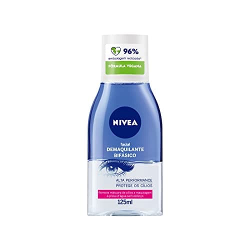 NIVEA Demaquilante Facial Bifásico 125ml - Composto com Óleo de Girassol, retira até a maquiagem à prova d’água, além de não agredir a pele e nem deixar resíduos de produto