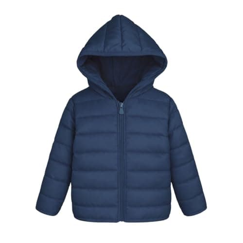 Jaqueta Puff Infantil Acolchoada Inverno Infantil Juvenil (BR, Numérico, 14, Regular, Padrão, Azul-marinho)