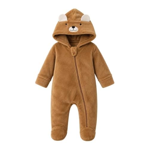 Macacão Bebe Tip Top Pelúcia Bichinho Menino Menina Inverno (Padrão, Caramelo 12, M)