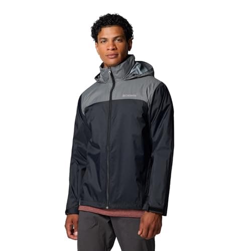 Columbia Jaqueta de chuva masculina Glennaker Lake Ii, Preto/cinza, G