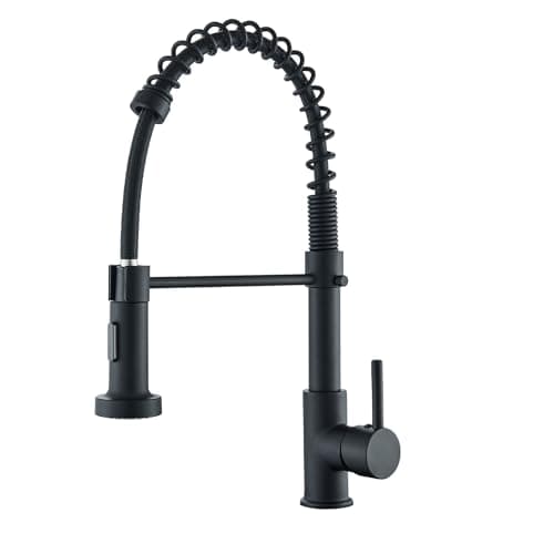 TINICO Torneira Cozinha Gourmet Monocomando Aço Inox Com Spray Extensor,Torneiras Misturadoras de água Quente e Fria,Dois Modos de Distribuição de água（Spray e Stream),Preto